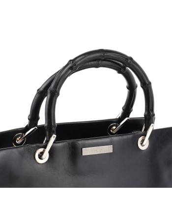 Black Calfskin Bamboo 2-Way Tote de l' environnement