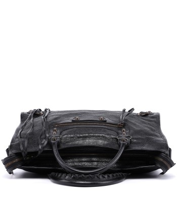 Black Leather City Bag solde