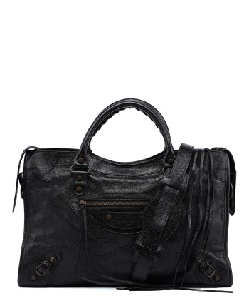 Black Leather City Bag solde