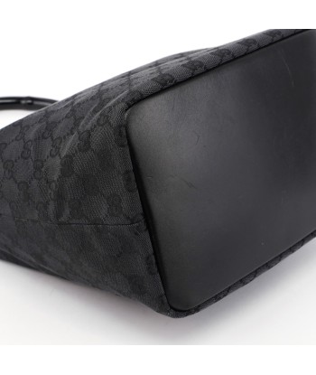 Black GG Canvas Bamboo Shoulder Bag Paris Déstockage Promo