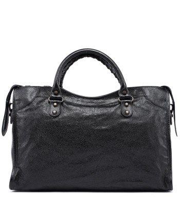 Black Leather City Bag solde