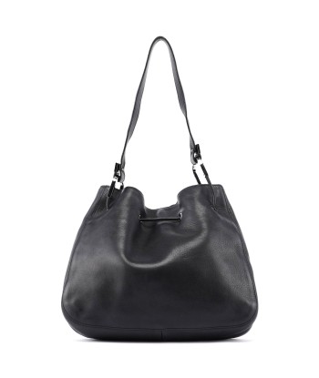 Black Calfskin Drawstring Shoulder Bag outlet