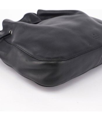 Black Calfskin Drawstring Shoulder Bag outlet