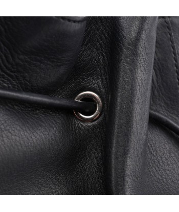 Black Calfskin Drawstring Shoulder Bag outlet