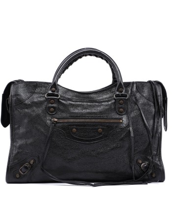 Black Leather City Bag solde