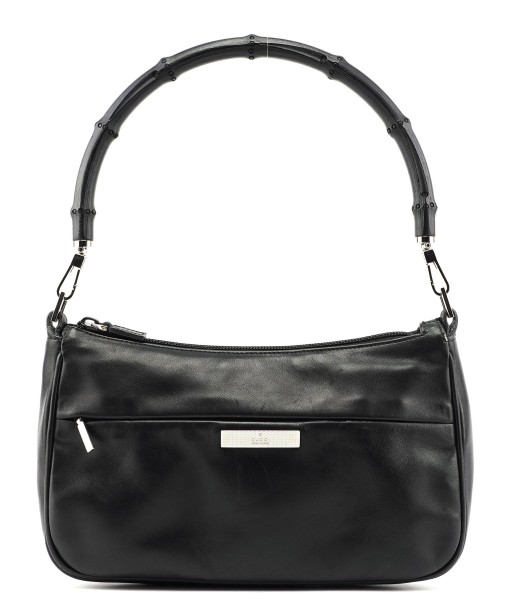 Black Calfskin Bamboo Shoulder Bag le concept de la Pate a emporter 