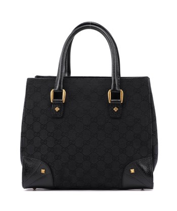 Black Canvas GG Leather Tote meilleur choix