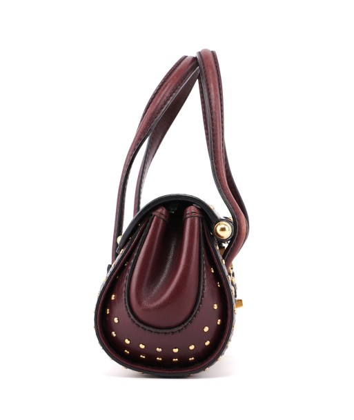 114994 Beige GG Burgundy Leather Studded Bag commande en ligne