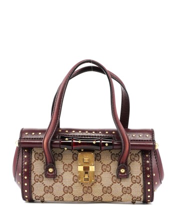 114994 Beige GG Burgundy Leather Studded Bag commande en ligne