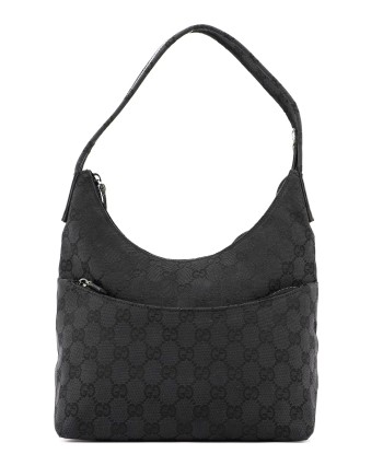 Black Canvas GG Shoulder Bag en ligne des produits 