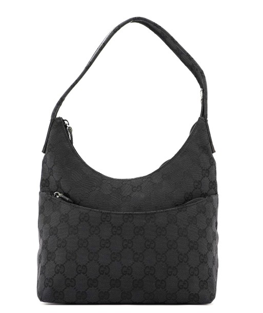 Black Canvas GG Shoulder Bag en ligne des produits 