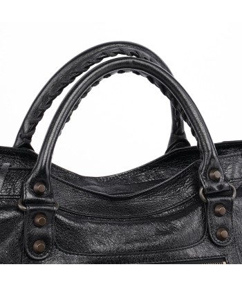 Black Leather City Bag solde