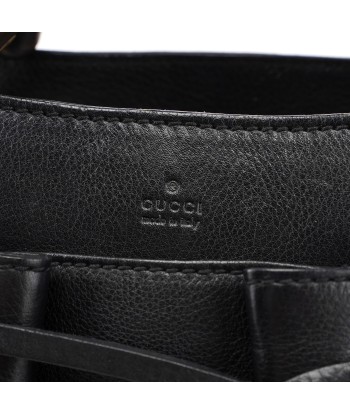 109138 Black Calfskin Bamboo Dual Handle Bag Les magasins à Paris et en Île-de-France