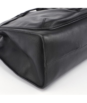 109138 Black Calfskin Bamboo Dual Handle Bag Les magasins à Paris et en Île-de-France