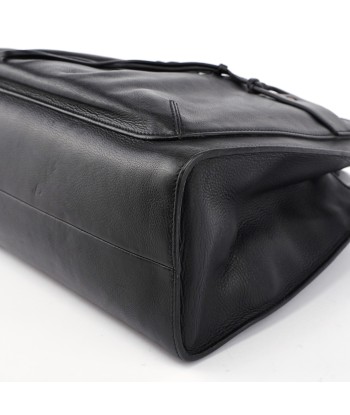 109138 Black Calfskin Bamboo Dual Handle Bag Les magasins à Paris et en Île-de-France