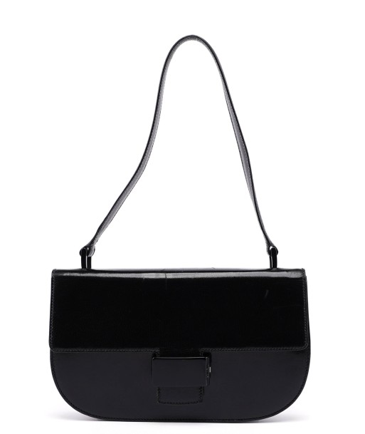 1990's Black Calfskin Shoulder Bag Fin de série