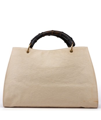 2002 Beige Canvas Bamboo Tote Fin de série