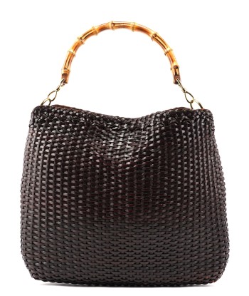 1996 Brown Woven Bamboo 2-Way Shoulder Bag prix pour 