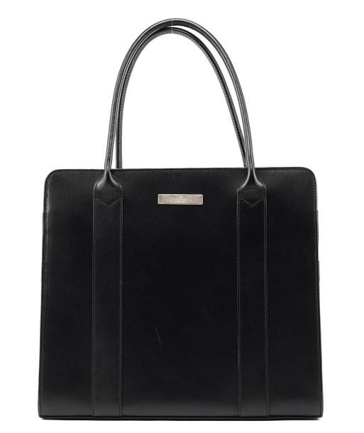 Black Calfskin Plaque Tote Bag le concept de la Pate a emporter 