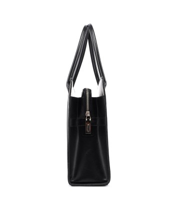 Black Calfskin Plaque Tote Bag le concept de la Pate a emporter 