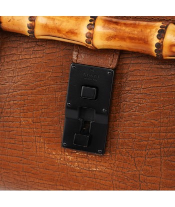 Brown Leather Bamboo Handbag le concept de la Pate a emporter 