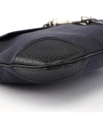 Black Canvas Jackie Bamboo Shoulder Bag la colonne vertébrale