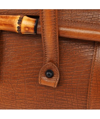 Brown Leather Bamboo Handbag le concept de la Pate a emporter 