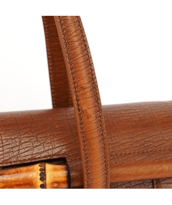 Brown Leather Bamboo Handbag le concept de la Pate a emporter 