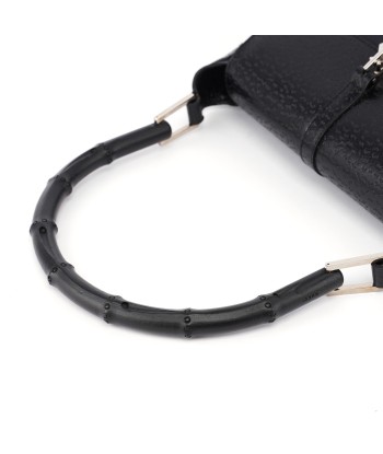 Black Canvas Jackie Bamboo Shoulder Bag la colonne vertébrale