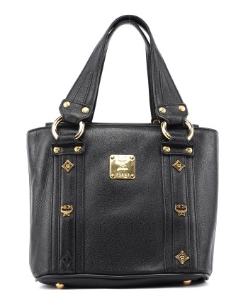 Black Leather Mini Tote basket pas cher