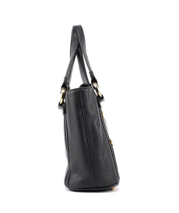 Black Leather Mini Tote basket pas cher