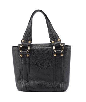 Black Leather Mini Tote basket pas cher