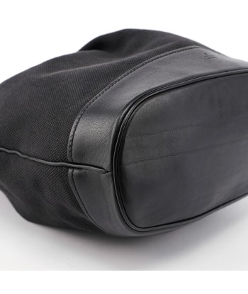 Black Canvas Round Wood Handle Bag de technologie