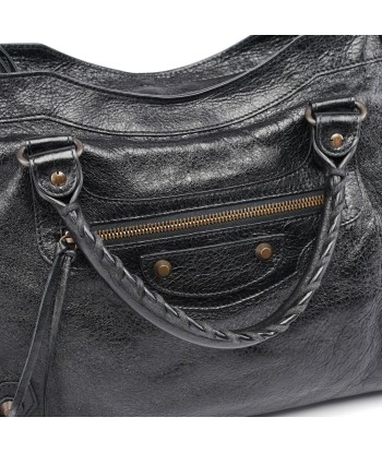 Black Leather City Bag solde