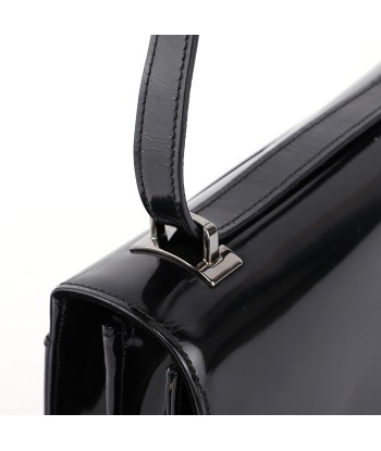 Black Patent Leather Shoulder Bag de pas cher