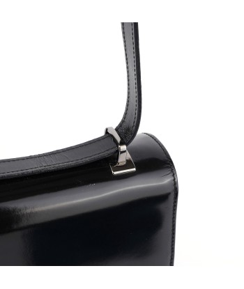 Black Patent Leather Shoulder Bag de pas cher