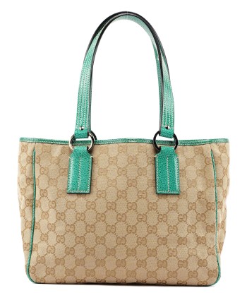 Beige Turquoise GG Tote Bag rembourrage situé sous