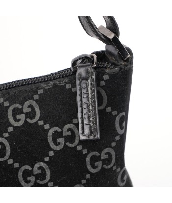 1997 Black Suede GG Shoulder Bag pas cher