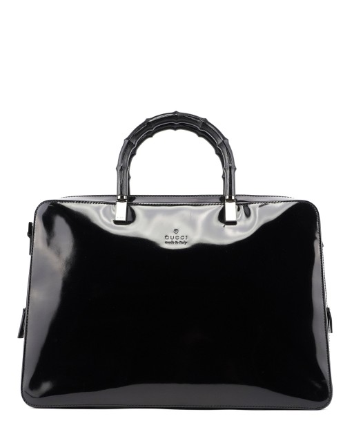 000 0829 Black Patent Leather Bamboo Tote 2 - 3 jours ouvrés.