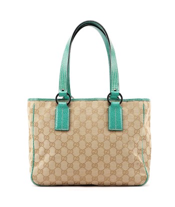 Beige Turquoise GG Tote Bag rembourrage situé sous