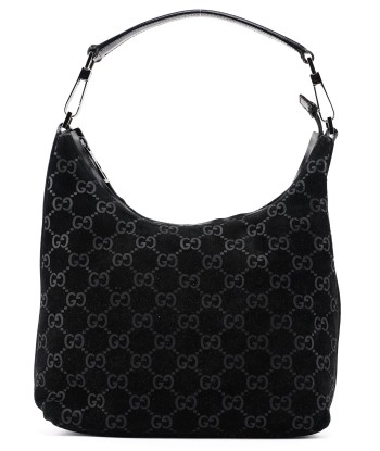 1997 Black Suede GG Hobo Shoulder Bag les ligaments