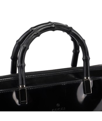 000 0829 Black Patent Leather Bamboo Tote 2 - 3 jours ouvrés.