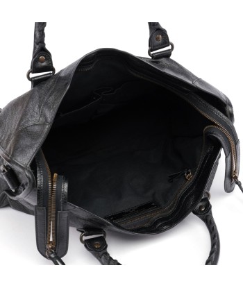 Black Leather City Bag solde