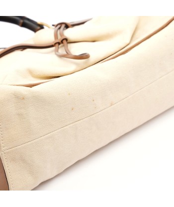 2002 Beige Canvas Bamboo Tote Fin de série