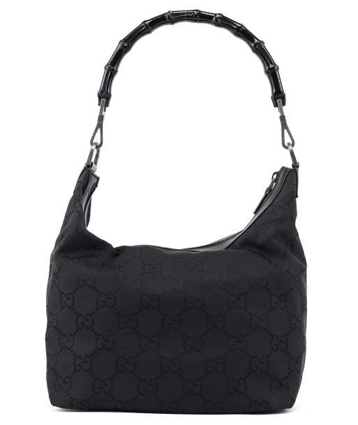 Black GG Bamboo Shoulder Bag Fin de série