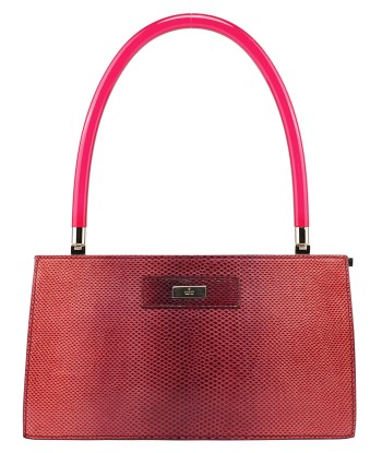 Red Karung Snakeskin Plastic Handle Bag de technologie