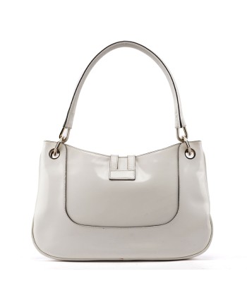 White Patent Leather Jackie Shoulder Bag soldes