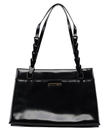 Black Patent Leather Tote à prix réduit toute l'année