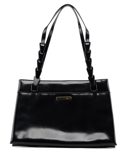 Black Patent Leather Tote à prix réduit toute l'année