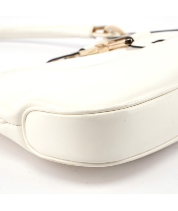 White Patent Leather Jackie Shoulder Bag soldes